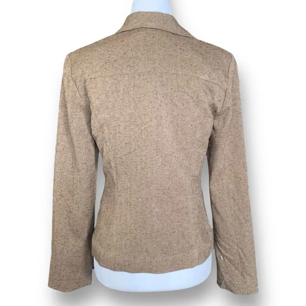 Vintage‎ 90s Rampage Blazer Jacket Tan Brown Tweed Structured Classic Schoolboy
